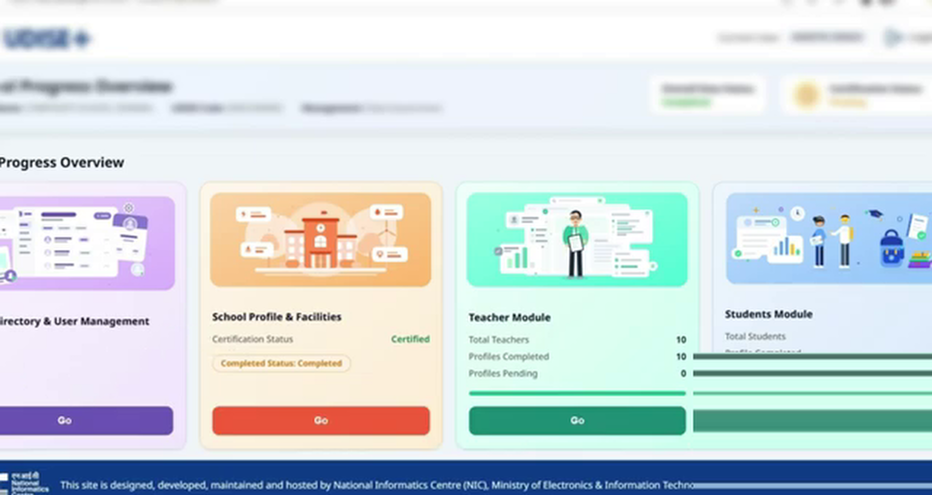 Student Module state dropdown and Go button highlighted
